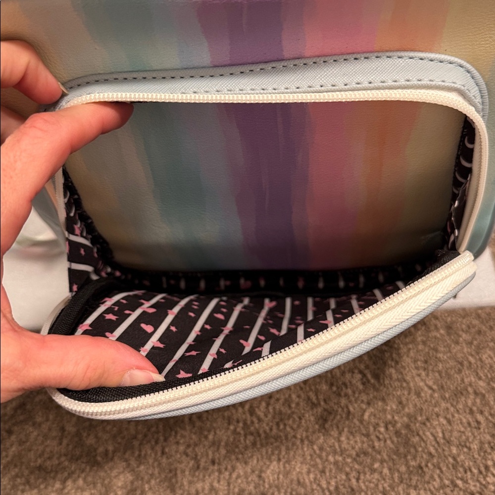Betsey Johnson Rainbow Striped Quilted Backpack - Picture 6 of 8